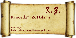 Krucsó Zoltán névjegykártya