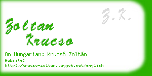 zoltan krucso business card