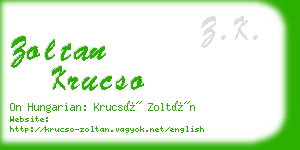 zoltan krucso business card